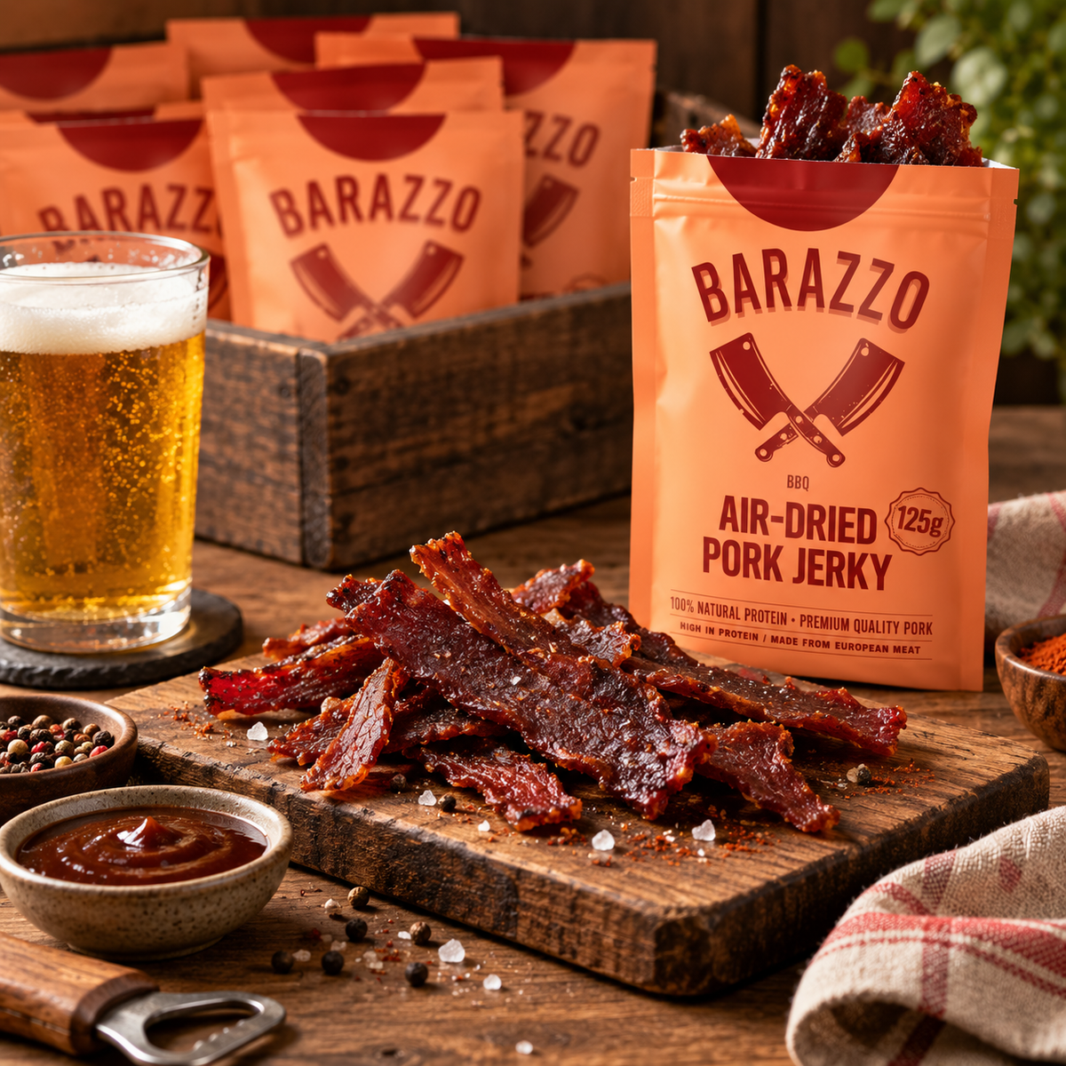 Barazzo Pork Jerky Barbecue 1 kg (8x125g)