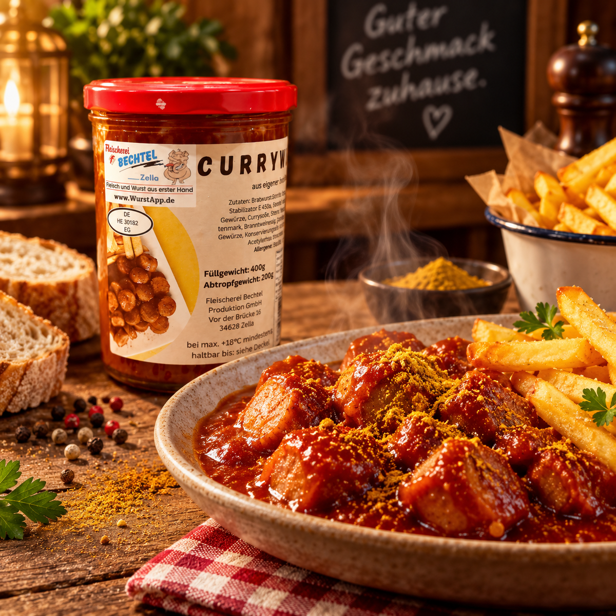 Currywurst im Glas
