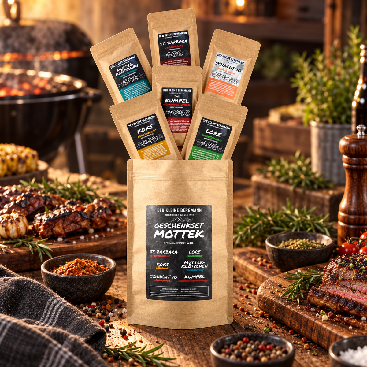 Gewürze Geschenk Set Probierset 6x30g "Mottek" Grillgewürze