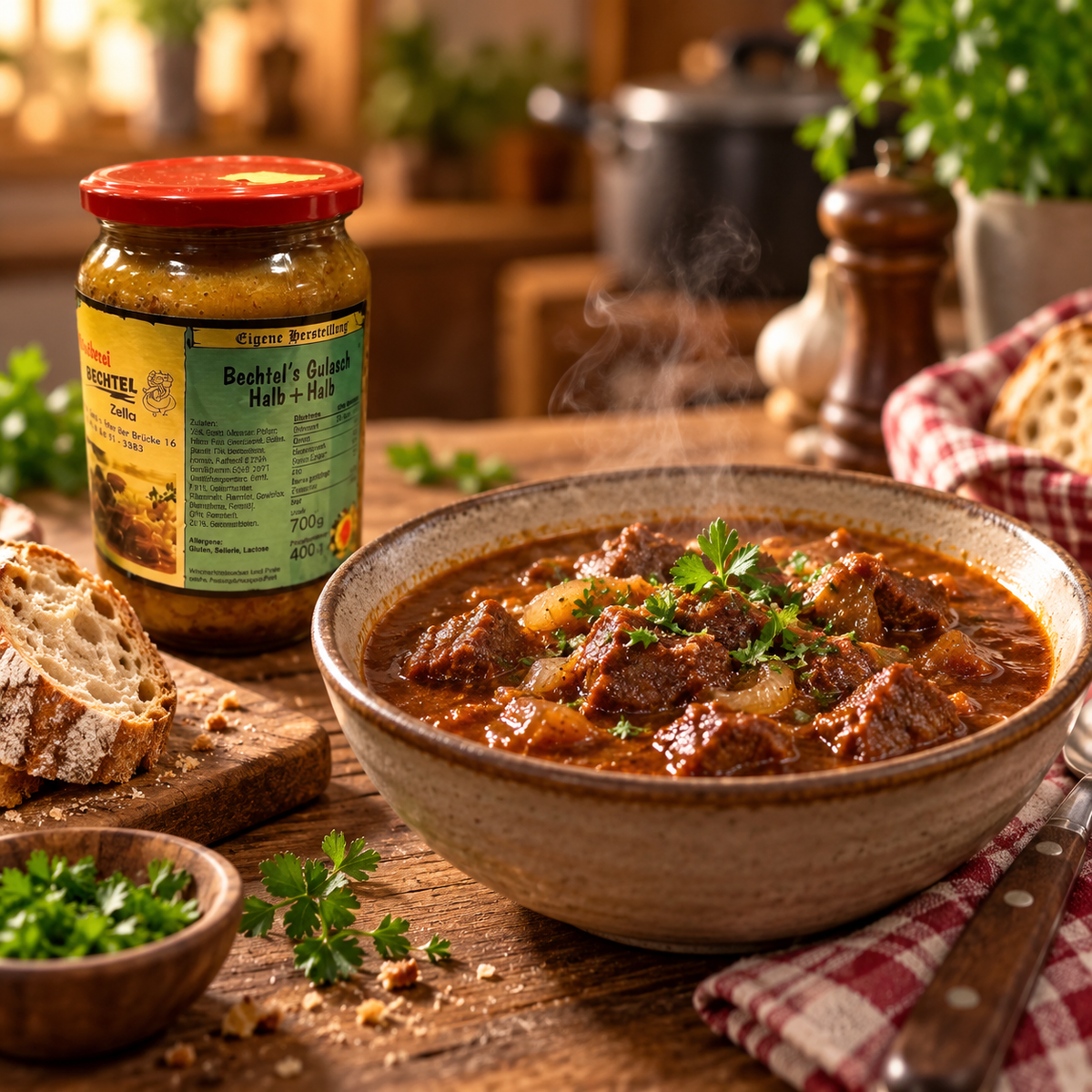 Gulasch Halb+Halb im Glas