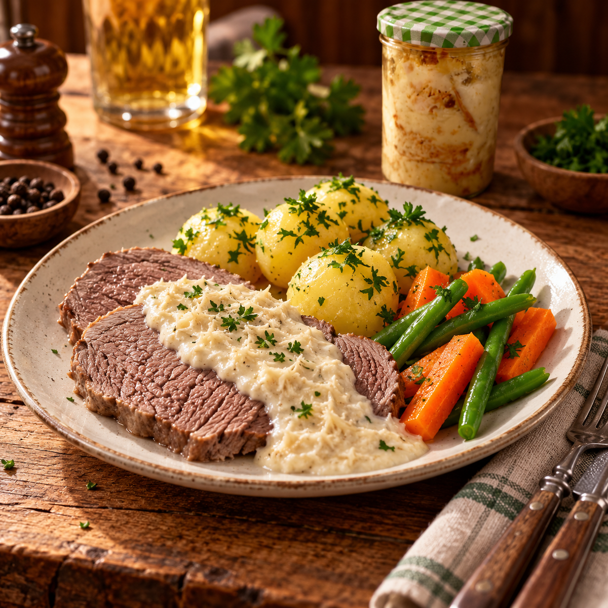 Rindfleisch mit Meerrettich