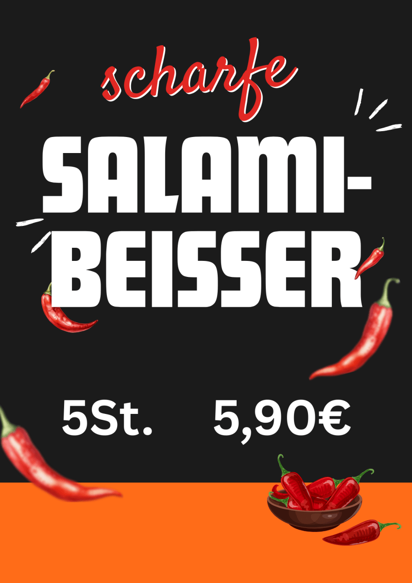 scharfe Salamibeiser 5er Pack - Fleischerei Bechtel im Wurstversand aus Nordhessen